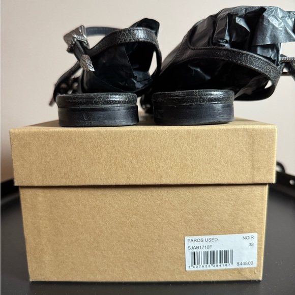 Zadig&Voltaire women’s black calf leather sandals with a strass buckle SIZE 38 - Picture 7 of 8